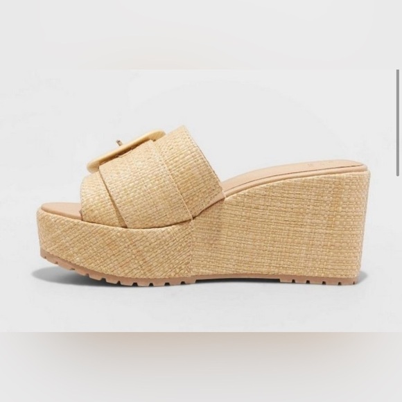 A New Day Womens Size 10 Shoes Brown Slides Wedge Fashion Platform Y2K Sandals - Picture 2 of 10